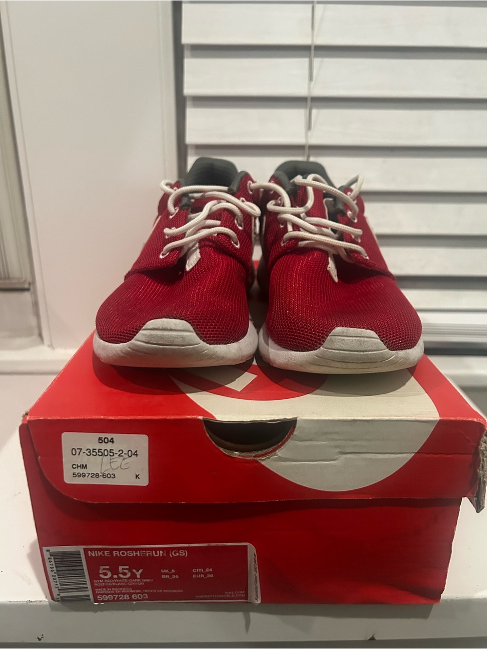 Nike Kids Red and White Athletic Sneakers